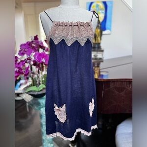 Vintage Cashmere Silk Lace Camisole Dress Tunic